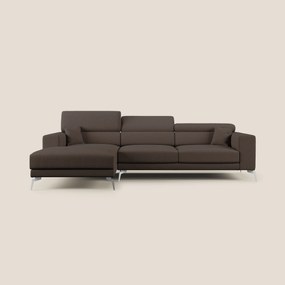 Blade Divano moderno angolare con poggiatesta reclinabili in tessuto impermeabile simil-cotone T13