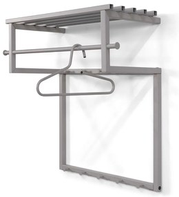 Attaccapanni da parete grigio tortora in metallo con scaffale 76 cm Rizzoli – Spinder Design