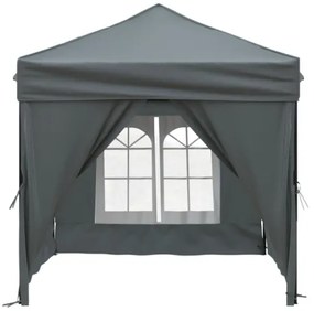 Tenda per Feste Pieghevole con Pareti Laterali Antracite 2x2 m