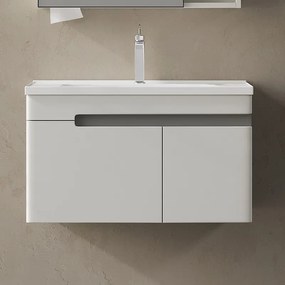 Kamalu - Mobile bagno 80 cm lavabo integrato e specchio contenitore | KAM-NS80