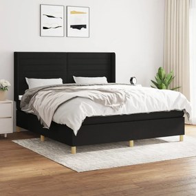 Giroletto A Molle Con Materasso Nero 160x200 Cm İn Tessuto /
