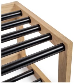 Scarpiera in metallo nero/naturale Slussen - Woodman