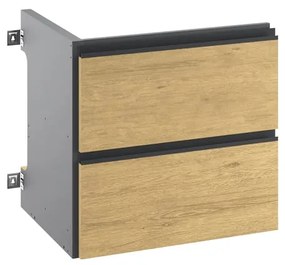 Estensione per mobile da bagno2 cassetti rovere liscio L 60 x H 58.8 x P 48.1 cm