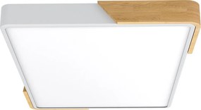 Plafoniera LED Rettangolare 30W CCT 60x40cm Legno/Bianco
