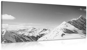 Quadro su tela – Catena montuosa innevata in bianco e nero