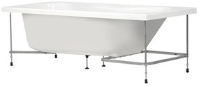 Vasca e telaio Amea 180 x 80 cm bianco, rovere sbiancato, teak