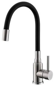 ALVEUS 1144432 - Rubinetto per lavello con braccio flessible MINTAS 34 cm acciaio/nero