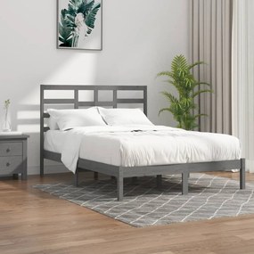 Giroletto Grigio İn Legno Massello 135x190 Cm Double /