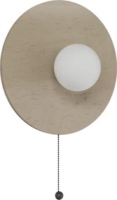 Applique da Parete G9 Ø300mm in Pietra con Interruttore a Catena