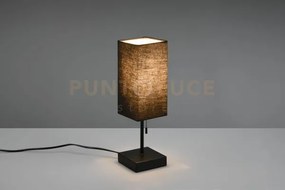 Ole lampada da tavolo nera con paralume nero con interruttore a cor...