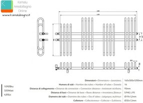 Scaldabagno Radiatore 500x1200mm modello Kam-376 - KAMALU