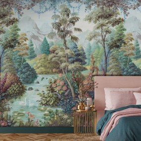 Fotomurale HOLDEN DECOR Natura, rosa, azzurro, verde 210X280 cm