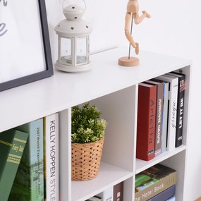 Libreria Moderna 6 Somparti in MDF 91x29,5x91 cm  Bianco...