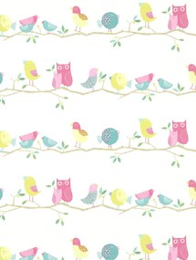 Harlequin Tapete What A Hoot - Pink Aqua Apple