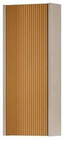 Pensile bagno Niwa laccato opaco sabbia con vetro senape, 1 anta apertura da sinistra P 17 x L 30 x H 78.5 cm