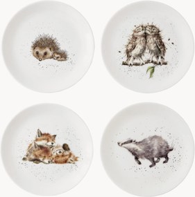Set di 4 piatti da torta in Fine Bone China Wrendale Designs