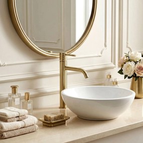 Rubinetto da lavabo Rea Lungo Diamond Brush Gold High