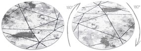 Tappeto moderno COZY Polygons Cerchio, geometrico, triangoli - Structural due livelli di pile grigio