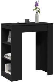 Tavolo Bar Con Rastrelliera Nero 95x47x103,5 Cm Multistrato /