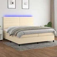 Letto a Molle Materasso e LED bianco 200x200cm in Tessuto cod mxl 61251