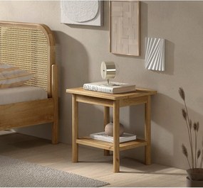 Comodino di colore naturale in rovere massiccio Olive – Vipack