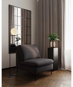 Poltrona nera in tessuto bouclé Moilo - MESONICA