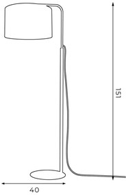 Lampada da terra ARDEN 1xE27/60W/230V nero/oro