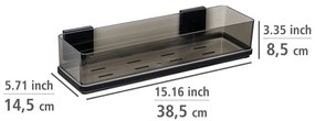 Mensola in plastica nera autoportante per il bagno Quadro - Wenko