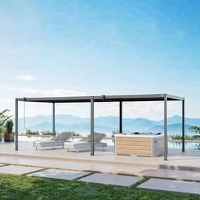 PRIMEYARD Pergola 3x7m, tetto lamellare, antracite - (GFPV01112)