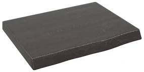 Ripiano muro grigio scuro 40x30x4 cm massello rovere trattato