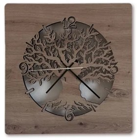 Li-Go 23537/DUB2 - Orologio LED dimmerabile LED/10W/5V 20000 mAh 42x42 cm rovere + telecomando