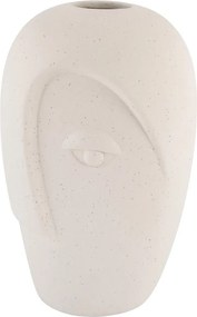 Vaso color crema in ceramica (altezza totale 19,5 cm) Face – House Nordic