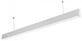 Lampada Led Lineare A Sospensione Slim 120cm 40W Corpo Argento Neutro 4000K Allungabile Chip Samsung  SKU-21375