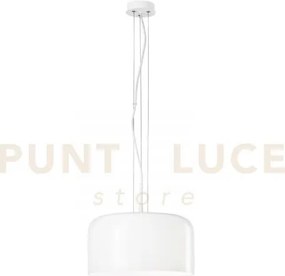 Lampadario a sospensione gibus bianca 1 luce attacco e27 35x35x150c...