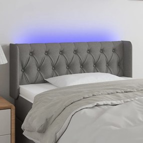 Testiera A Led Grigio Scuro 103x16x78/88 Cm İn Tessuto /