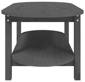 Tavolino da Salotto Grigio 110x55x45 cm Legno Massello di Pino