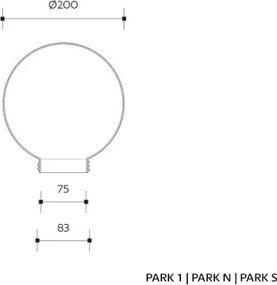 Paralume di ricambio per applique PARK E27 diametro 20 cm grigio