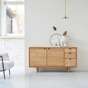 Tikamoon - Buffet credenza bassa in legno massello di Teak Tikamoon