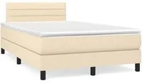 Letto a Molle con Materasso e LED Crema 120x190 cm in Tessuto 3270051