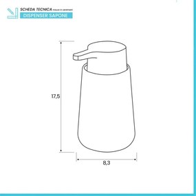 Dispenser sapone liquido da appoggio in ceramica tortora Sidney