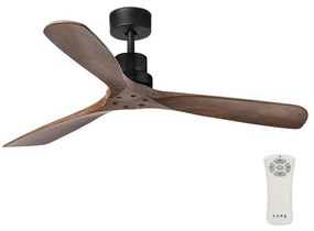 FARO 33516DC - Ventilatore da soffitto LANTAU nero/marrone d. 132cm  + telecomando