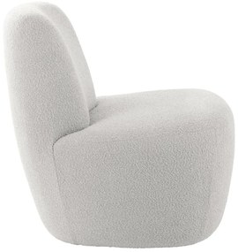Poltrona bianca in tessuto bouclé Ada - Leitmotiv