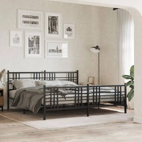Giroletto con testiera e pediera metallo nero 183x213 cm