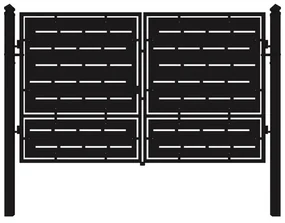 Cancello manuale Privacy in ferro, apertura centrale, L 308.5 x H 5 cm, di colore nero