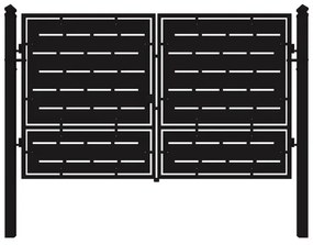 Cancello manuale Privacy in ferro, apertura centrale, L 308.5 x 180 cm, di colore nero