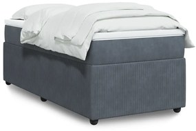 Giroletto A Molle Con Materasso Grigio Scuro 90x190 Cm Velluto /