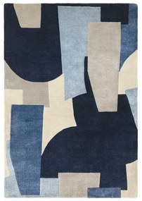 Tappeto blu tessuto a mano in fibre riciclate 160x230 cm Romy - Asiatic Carpets