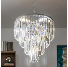 Brilagi - LED Lampadario di cristallo a sospensione con catena MOZART 5xE14/40W/230V cromo lucido