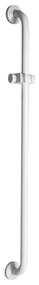 Maniglione di sicurezza con supporto per doccetta medium in inox L 99.44 x P 7.1 cm bianco