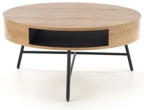 Tavolino CAMILA 41x80 cm oro quercia/nero